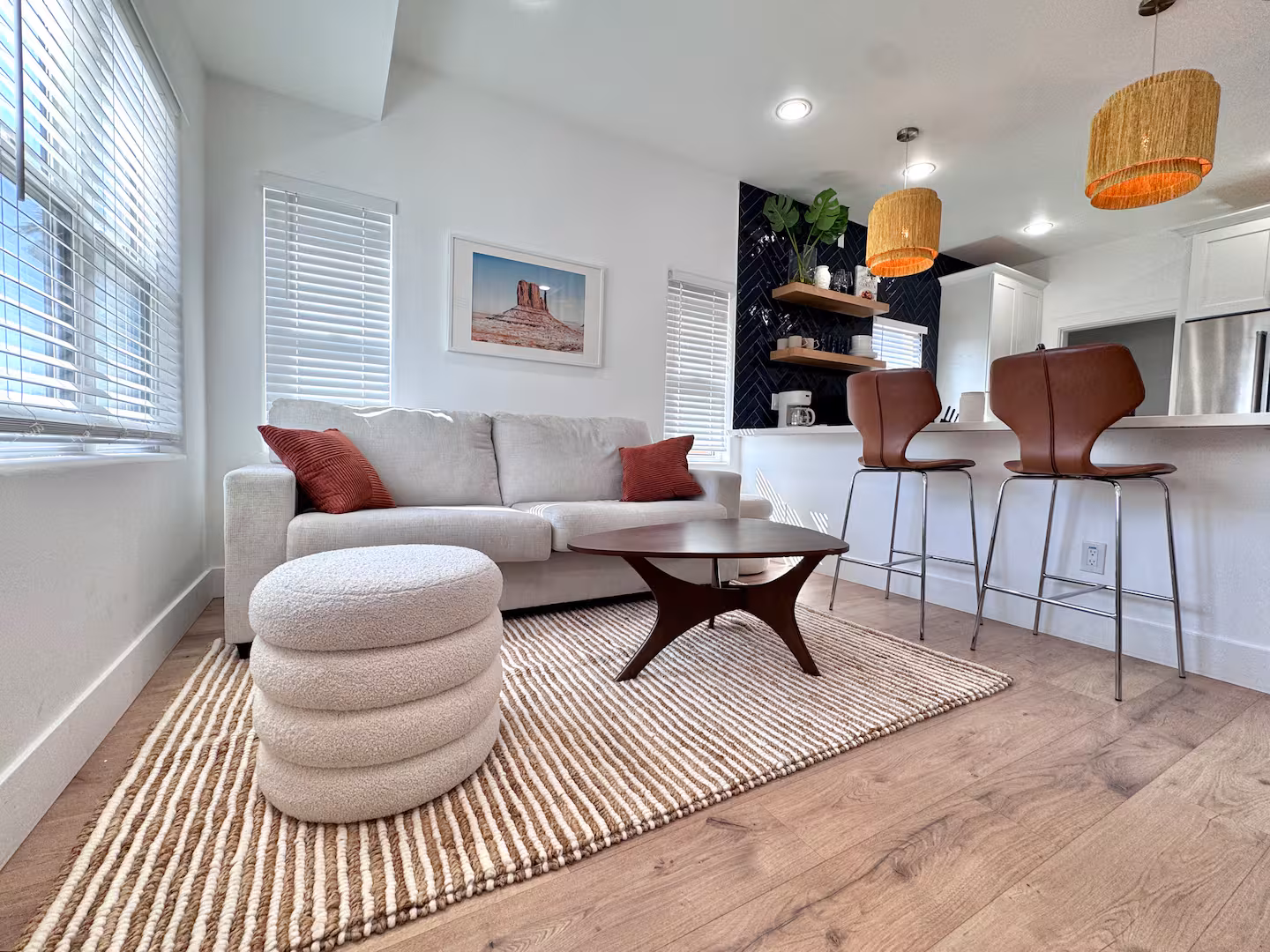 Inside Casa Blanca — living area of the Coronado Historic District home